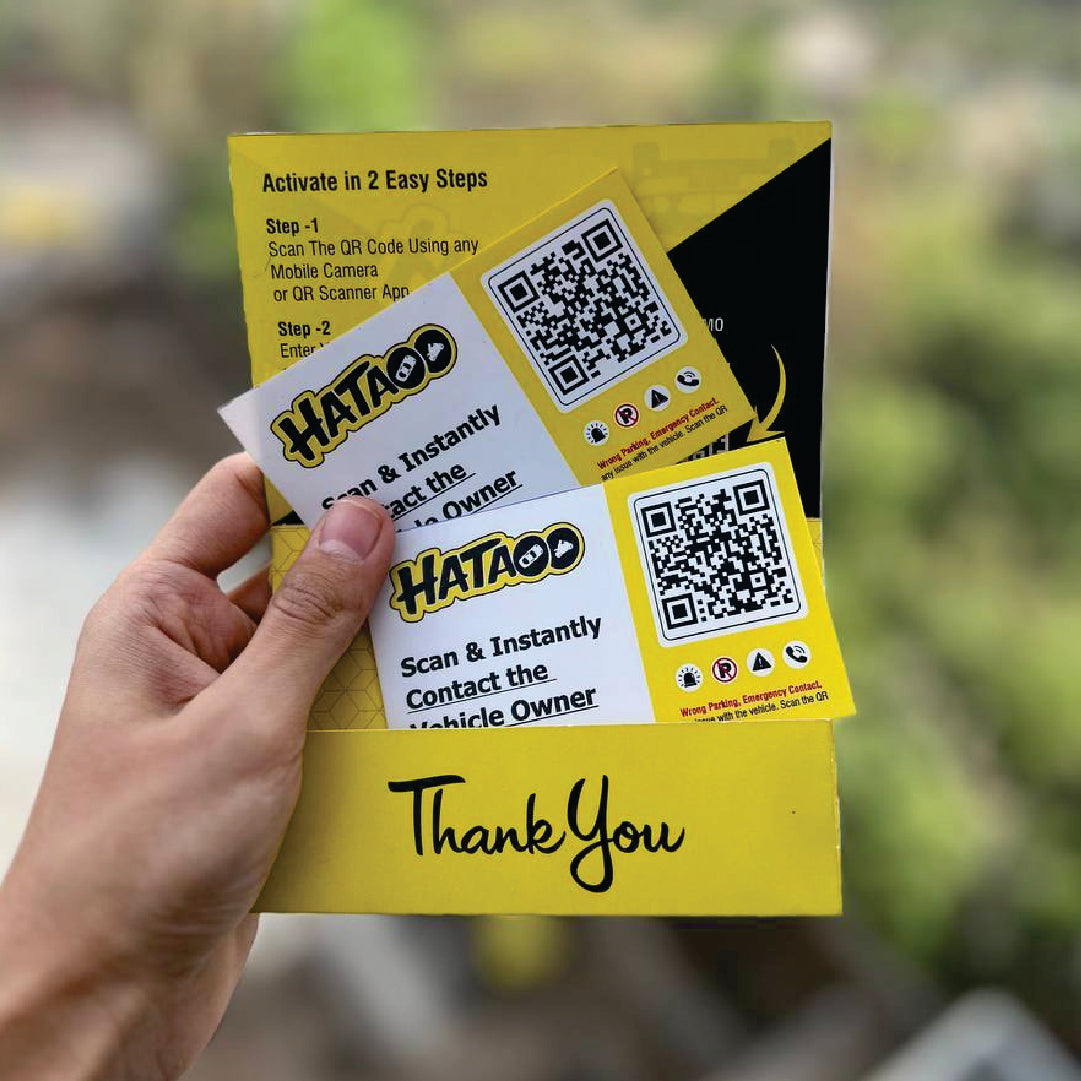 1 Pack, 2 QR Tags — Smart QR Car Tag for Instant Contact